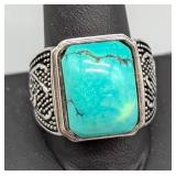 Stauer Turquoise and Sterling Silver Men’s Ring