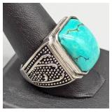 Stauer Turquoise and Sterling Silver Men’s Ring