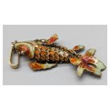 Pair of Enamel Koi Fish Pendants