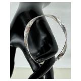 Twisted Design Sterling Silver Bangle Bracelet