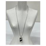 Onyx and Mother of Pearl Sterling Silver Necklace