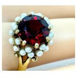 Sterling Silver and Garnet Ring