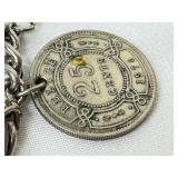 Vintage Foreign Coin Charm Bracelet