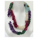 Multi Strand Colorful Beaded Necklace