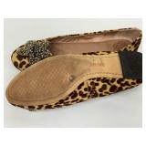 Vince Camuto Leopard Print Flats with Rhinestone Embellishments