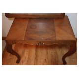 Antique Accent Table w/Glass Cover and Claw Feet…