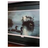 Les C. Kouba Signed Numbered Artwork 2030/2500 ‘Cry of the Loon’ Framed Print…