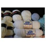 Bulk Yarn By Cascade, Red Heart, Caron Baby Sayelle, Peter Pan Etc. w/Crocheted Project Started…