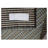 Bulk Fabric Wellesley By Robert Allen @ Home Black Gold Satin Striped Reverse Side Plaid Upholstery Drapery…