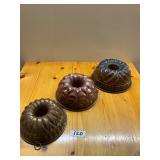 Set of 3- Copper molds.