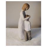 Adorable Willow Tree Wood Sculpture - Mother and Son