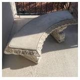 Elegant Arcing Concrete Garden Bench