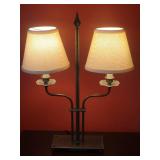 Elegant Two Fixture Accent Table Lamp - Metal Body