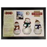 Set of 3 LED Snowmen with Timer and Vintage Nutcracker