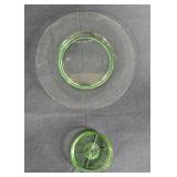 Uranium Glass Set of 6 Vintage Green Glass Plates and Bowls - Elegant Design