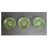 Uranium Glass Set of 6 Vintage Green Glass Plates and Bowls - Elegant Design