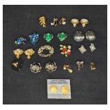 Collection of 16 Assorted Vintage Earrings - Various Styles