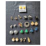 Collection of 16 Assorted Vintage Earrings - Various Styles