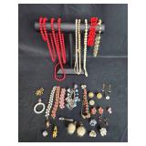 Assorted Vintage Jewelry Collection - Necklaces, Bracelets, Earrings - display not included