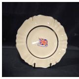 Vintage British Flag Plate with Decorative Napkin and Holder