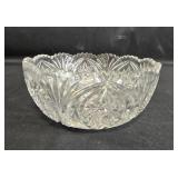 Vintage Cut Crystal Bowl with Intricate Floral Design