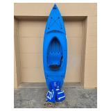 Lifetime 104" Blue Kayak with 2 Life Jackets and Rope