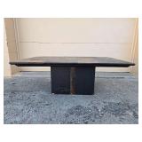 Rectangular Slate Coffee Table with Black Base - 16" x 43" x 28"