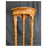 Vintage Wooden Plant Stand with Twisted Legs