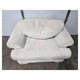 Used Sectional Sofa with Matching Chair & Ottoman - Beige Fabric w/ Some Fading/Stains