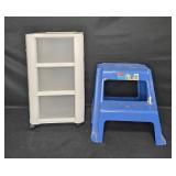 Set of 3-Drawer Storage Cart and Step Stool