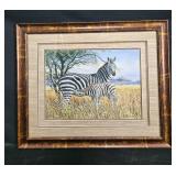 Framed Artwork of Zebras in a Serengeti Landscape by Tripp E