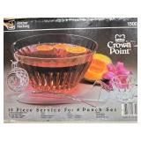 Crown Point 18 Piece Punch Bowl Set with Glass Cups and Ladle