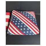 Set of 2 Patriotic Cushions with American Flag Designs