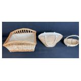 Set of 3 Woven Baskets - Decorative Storage Baskets