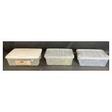 Set of 3 Clear Plastic Storage Containers with Lids