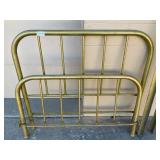 Gold Finish 75x53 Metal Bed Frame