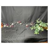 Decorative Wall Art Set: Floral Vine (holds bottles of wine) with Musical Notes and Ivy