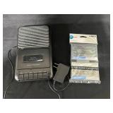 Cassette Recorder with 2 Pack of 90-Minute Blank Audio Cassettes