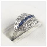 Natural Sapphire & Diamond Pave PLATINUM Ring. Estimated Replacement Value $3500