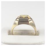 PS. CO.  Square Cut Citrine (Abraded) Yellow Gold 10K Cocktail Ring. Estimated Replacement Value $1300