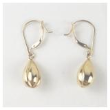 Teardrop 14K French Wire Lever Back Earrings  ***No RESERVE*** Estimated Replacement Value = $400