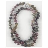 Green And Pink Tourmaline Knotted Yellow Gold 14K Bead Necklace. ***Replacement Value $350***