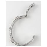 Judith Ripka Diamonique Rope Heart Sterling Silver Hinged Cuff Bracelet. ***Replacement Value $200***