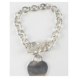 Heart Sterling Silver Charm Bracelet.