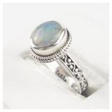 Artisian Collection of Bali Opal  Sterling Silver Ring. Size 7 - 7.25.