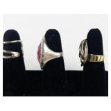 Group of 5  Base Metal Rings . Size 7.25-7.75.