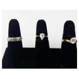 Group of 5  Base Metal Rings . Size 8.75-9.5.