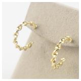 Twisted Mini Gold Tone Base Metal Hoop Earrings .