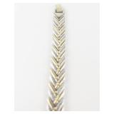 Two-Tone Chevron Base Metal Link Bracelet.