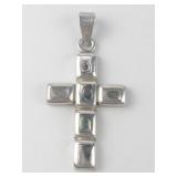 Mexico (Unknown) Abalone Inlay sterling silver cross.